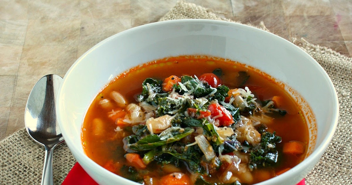 Vanilla Clouds and Lemon Drops Kale, Tomato & Bean Soup