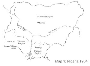 Map of Nigeria under Britain