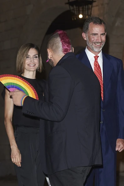 King Felipe, Queen Letizia, Queen Sofia attend a official reception at the Almudaina Palace