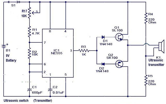 ELECTRONICS HOBBY CIRCUITS FOR BEGINNER'S: Ultrasonic switch