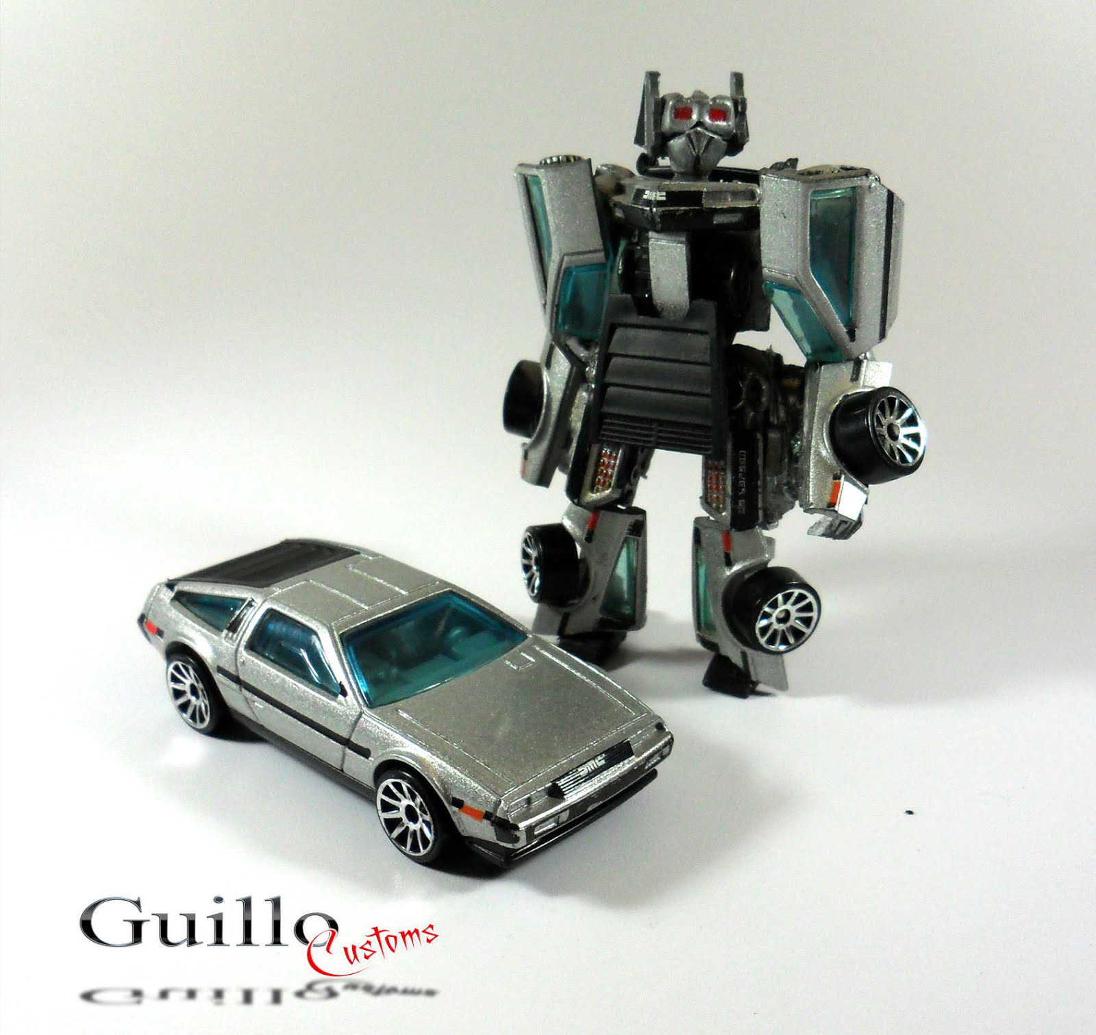 Hot Wheels Transformers style Custom DMC Delorean 1 of 2 made for