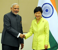 Narendra Modi & SouthKorea president Park Geun-hye Narendra Modi & SouthKorea president Park Geun-hye