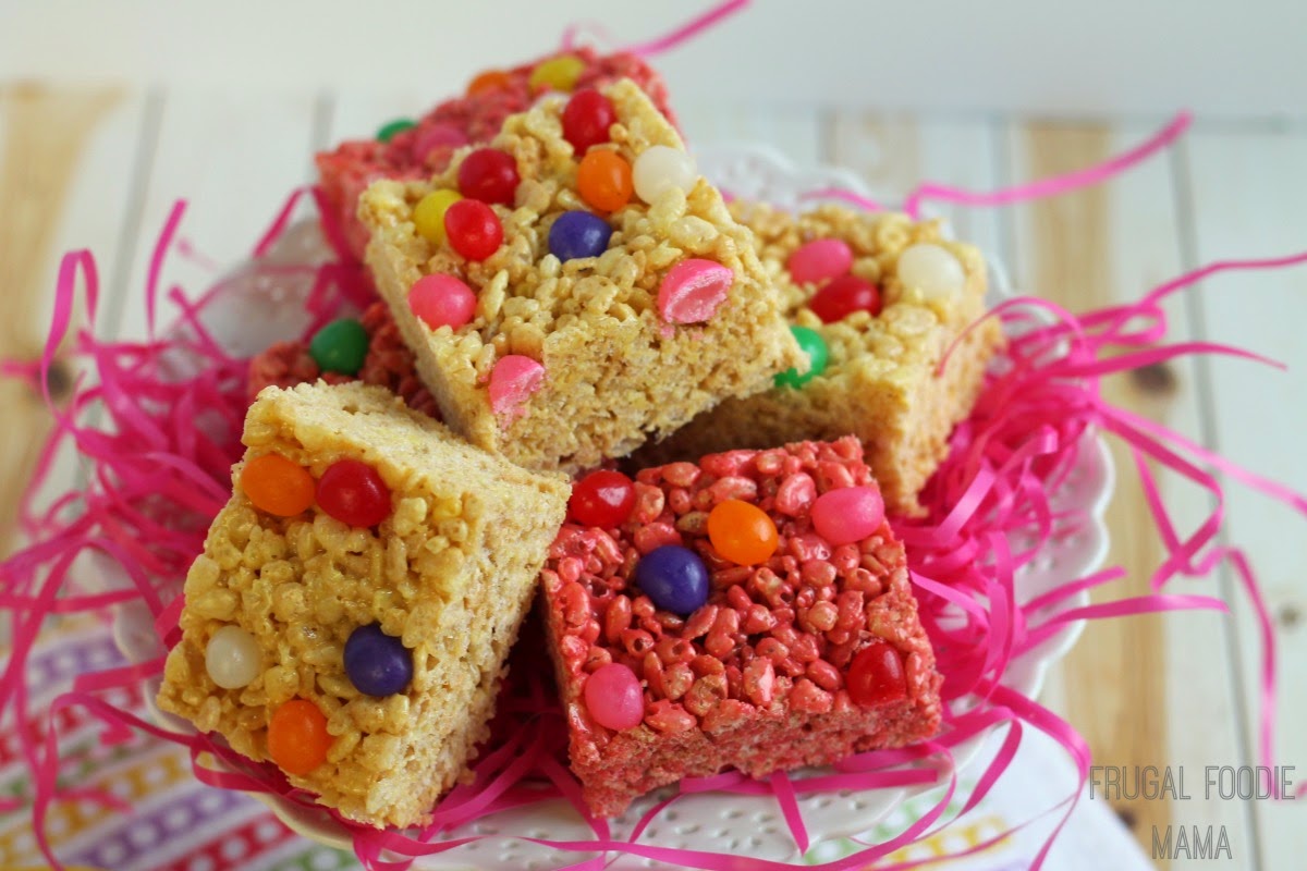 Jelly bean rice krispies treats are the perfect Easter treat that kids will love
