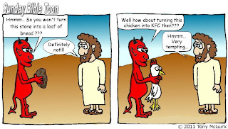 Temptation of Christ cartoon by Tony McGurk