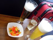 a group of drinks on a table