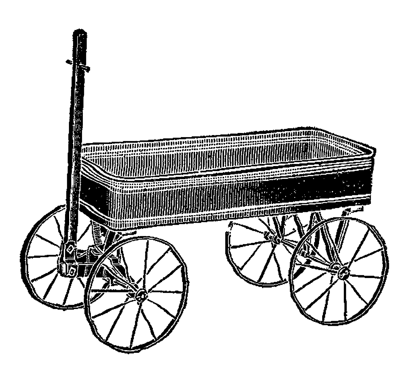 Antique Images Vintage Toy Wagon Digital Clip Art Image Transfer