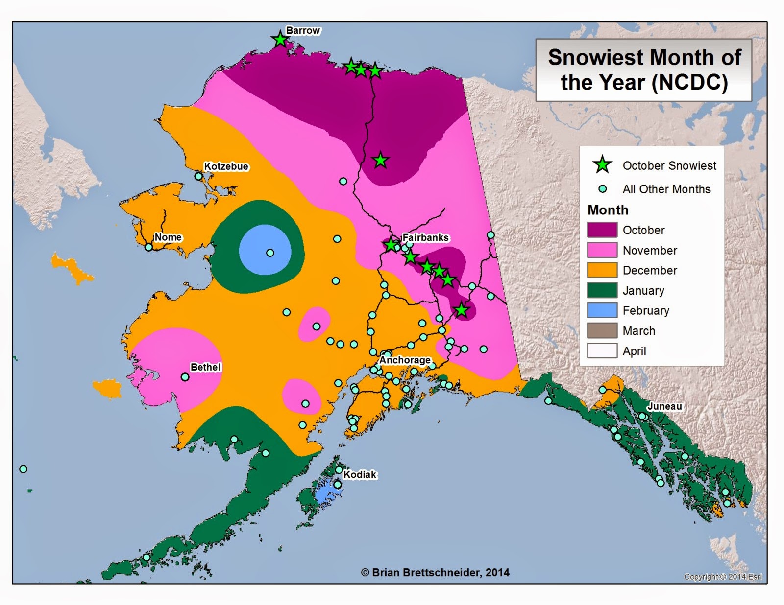 Deep Cold Alaska Weather & Climate October Snow Climatology
