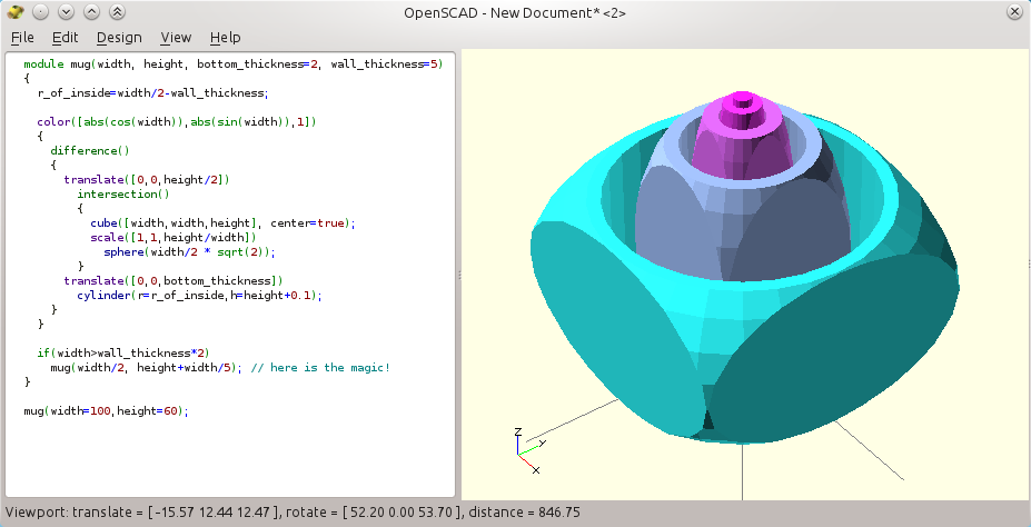 openscad echo openscad echo