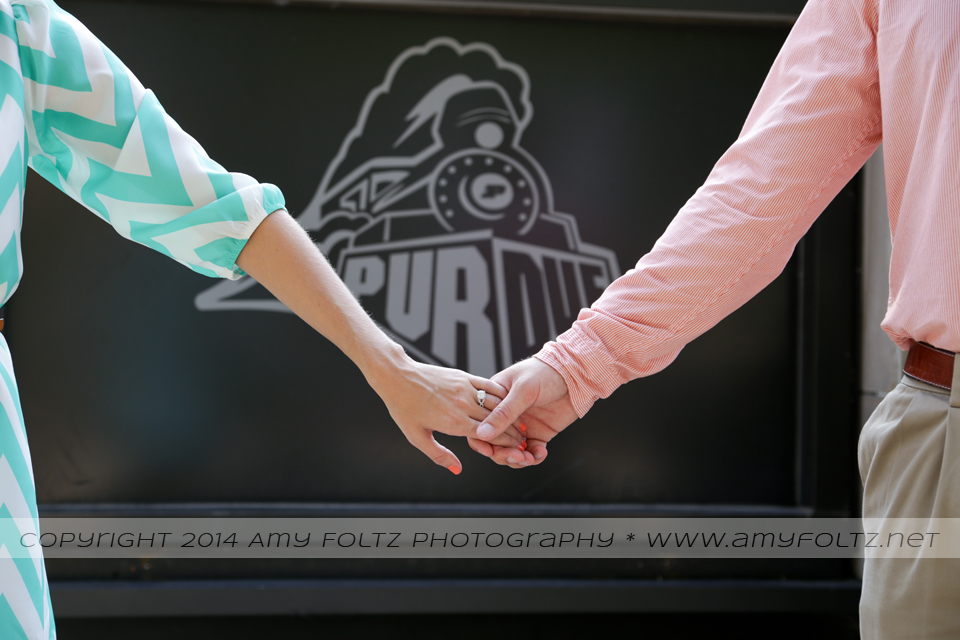 engagement photos at Purdue University in West lafayette, Indiana