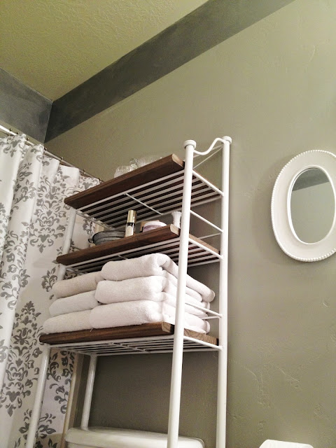 What an awesome idea: add wood to an old metal shelf!  Must try. entirelyeventfulday.com