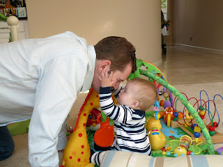 Freddie giving Daddy a hug