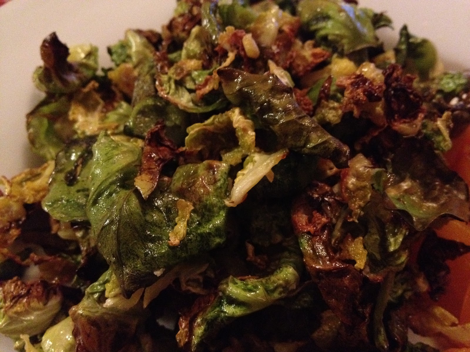 Green. Gardening. Gourmet. Oven Roasted Brussels Sprout Leaves