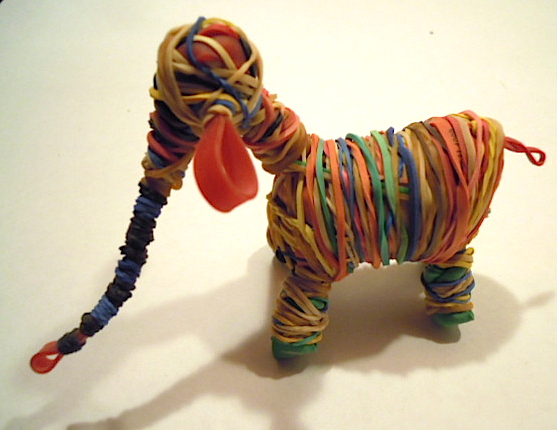 An Elephant a Day: Elephant No. 117: Rubber Band Sculpture