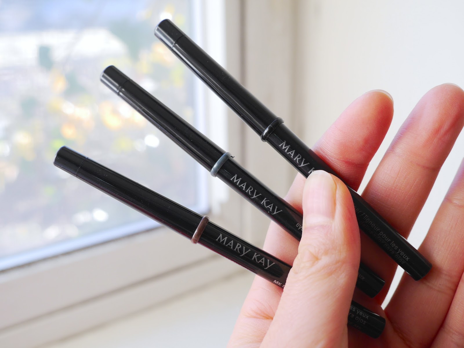 mary kay eyeliner steely black deep brown review swatch