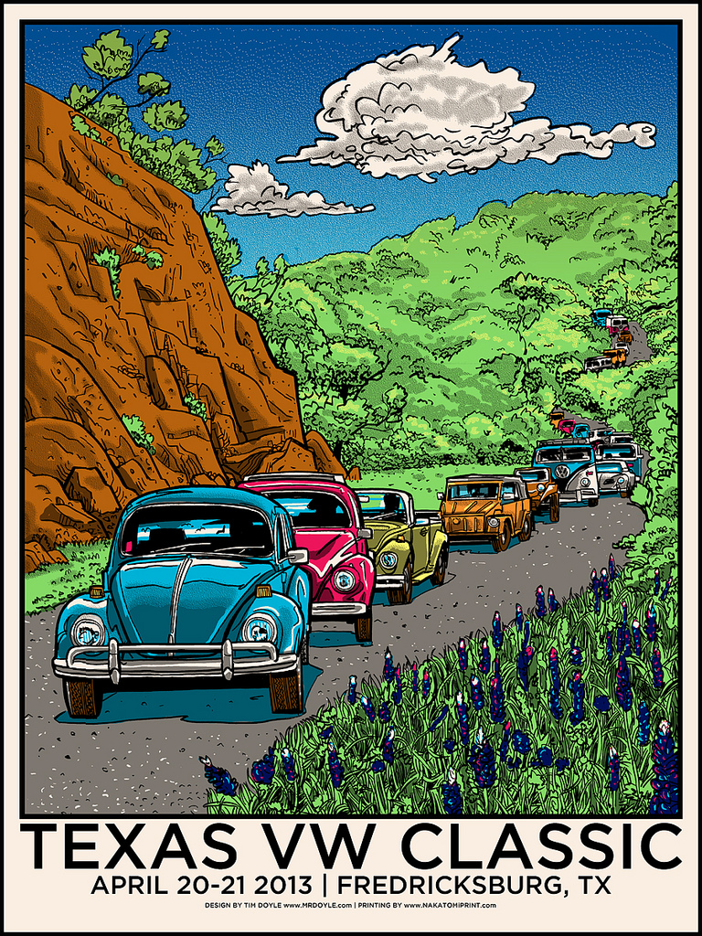 INSIDE THE ROCK POSTER FRAME BLOG Texas VW Classic Poster by Tim Doyle