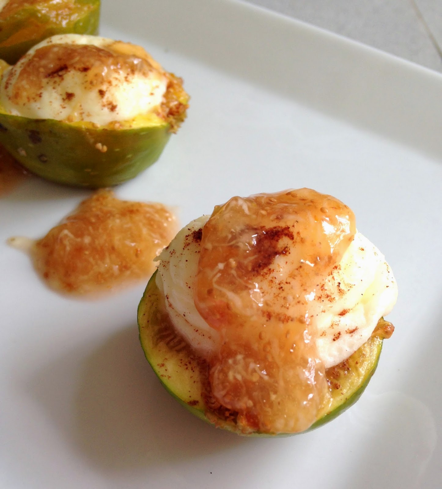 Recipe Cream Cheese Stuffed Figs with Fresh Fig Caviar Compote