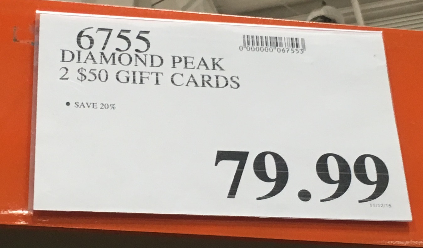 Diamond Peak Ski Resort 2 50 Gift Cards Costco Weekender