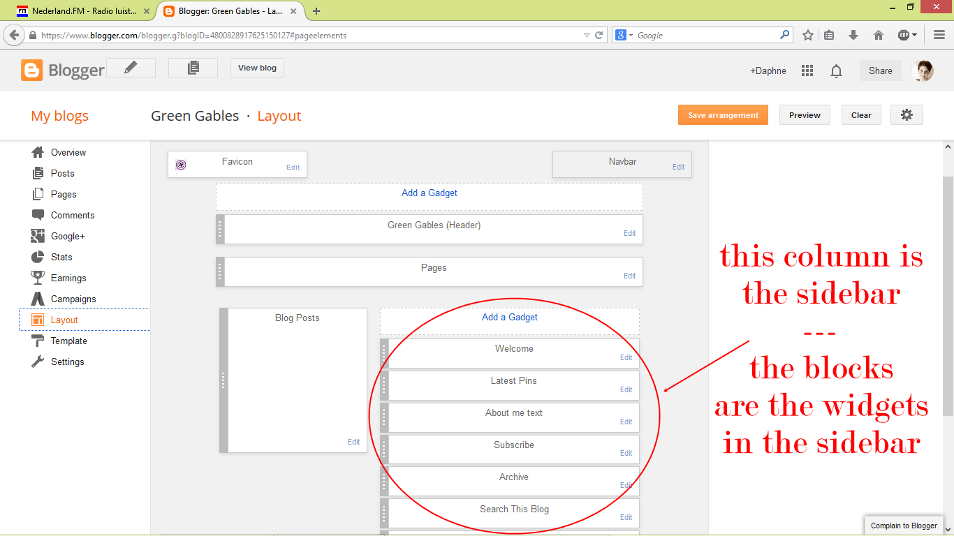 Blogger Basics Managing The Sidebar The Dutch Lady Designs