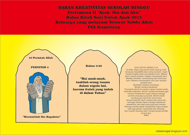 Catatan SiGal Bahan Kreativitas Sekolah Minggu Pertemuan