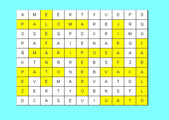 AnimalesVertebrados: ACTIVIDADES (SOPA DE LETRAS DE LOS ANIMALES