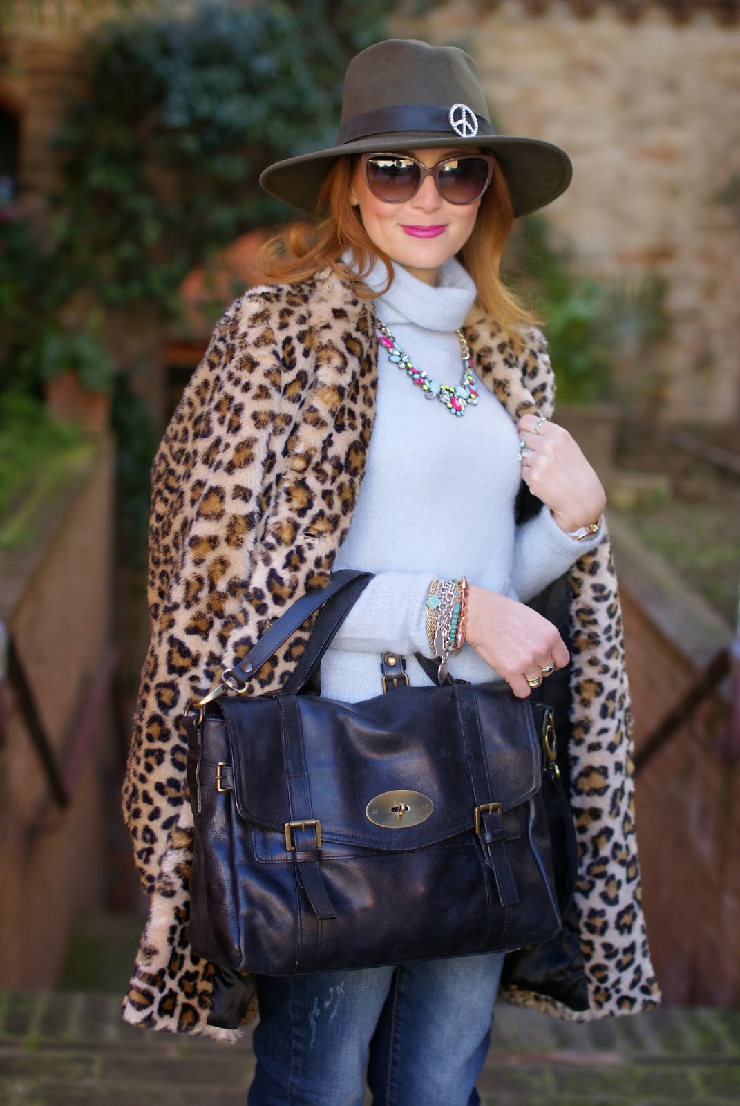 Zara leopard faux fur coat, mulberry alexa lookalike, satchel bag, Fashion and Cookies, fashion blogger