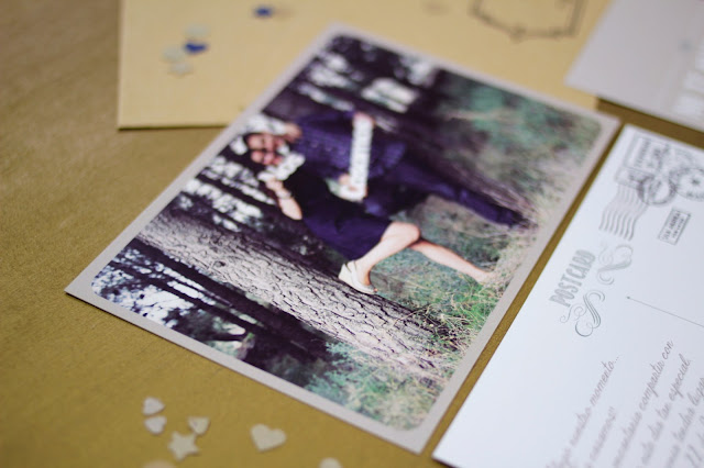 invitaciones de boda originales postal con foto hermanas bolena