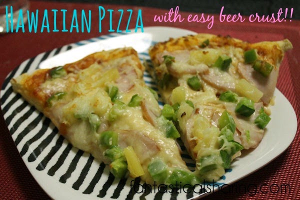 Hawaiian Pizza with easy beer crust | It's hard to put into words just how amazing this pizza is! #recipe