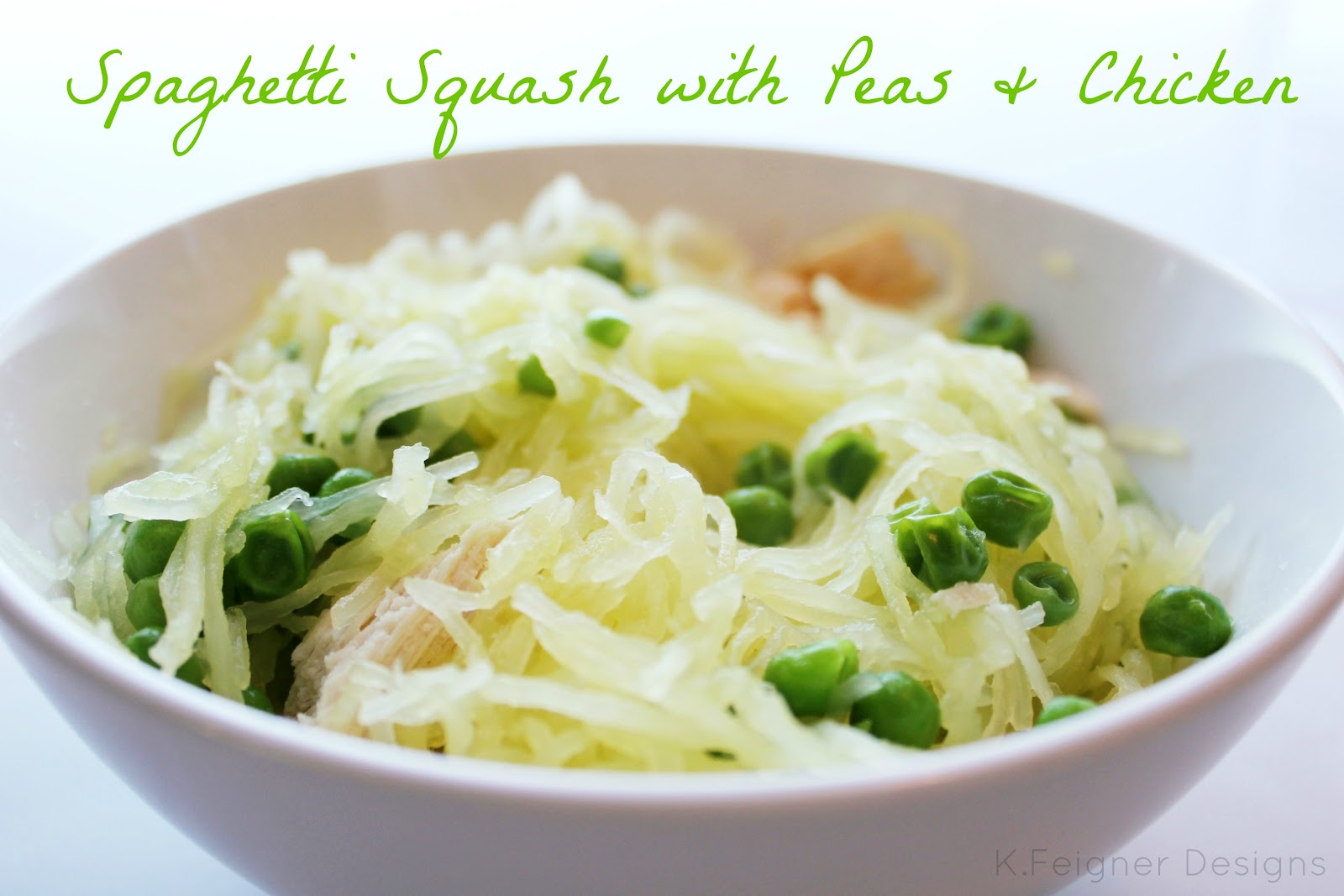 The Crafty Housewife Spaghetti Squash with Peas & Chicken