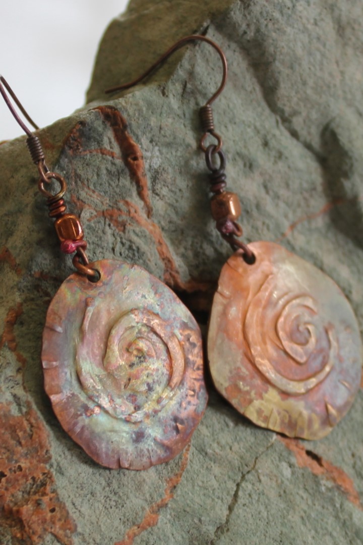 Copper penny earrings