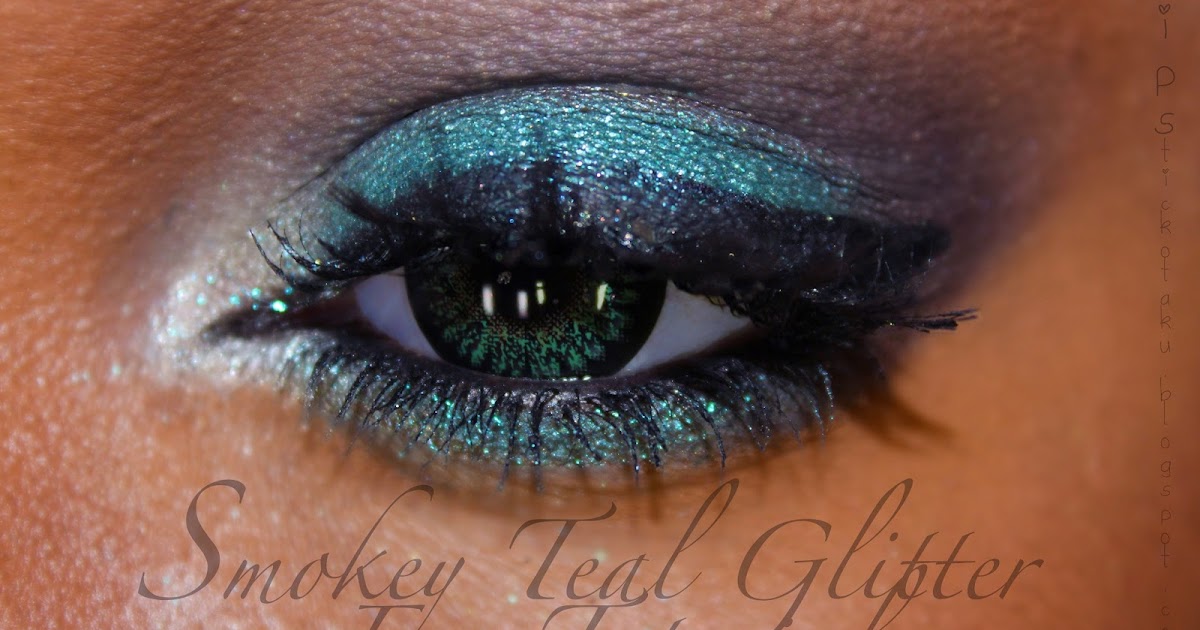Smokey Teal Glitter Eye Tutorial Lipstick Otaku