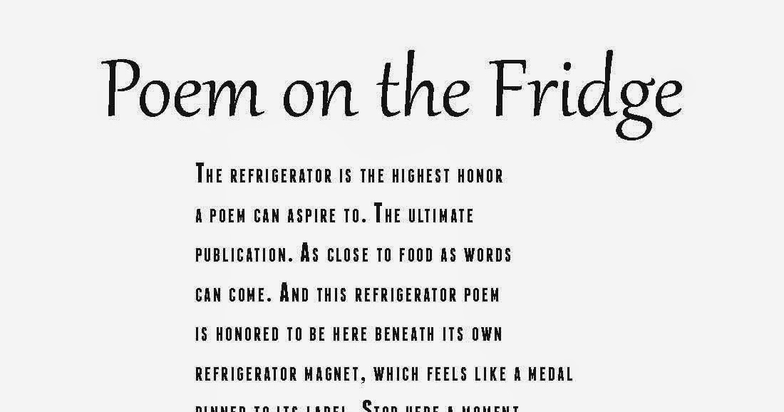 Architrave Press "Poem on the Fridge" by Paul Hostovsky