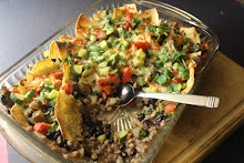 Two Grain Black Bean Nacho Casserole