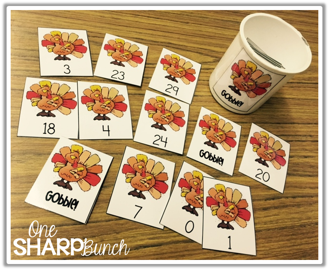 Get ready for Thanksgiving with this fun Thanksgiving number game!  Watch out for the "Gobble!" card!