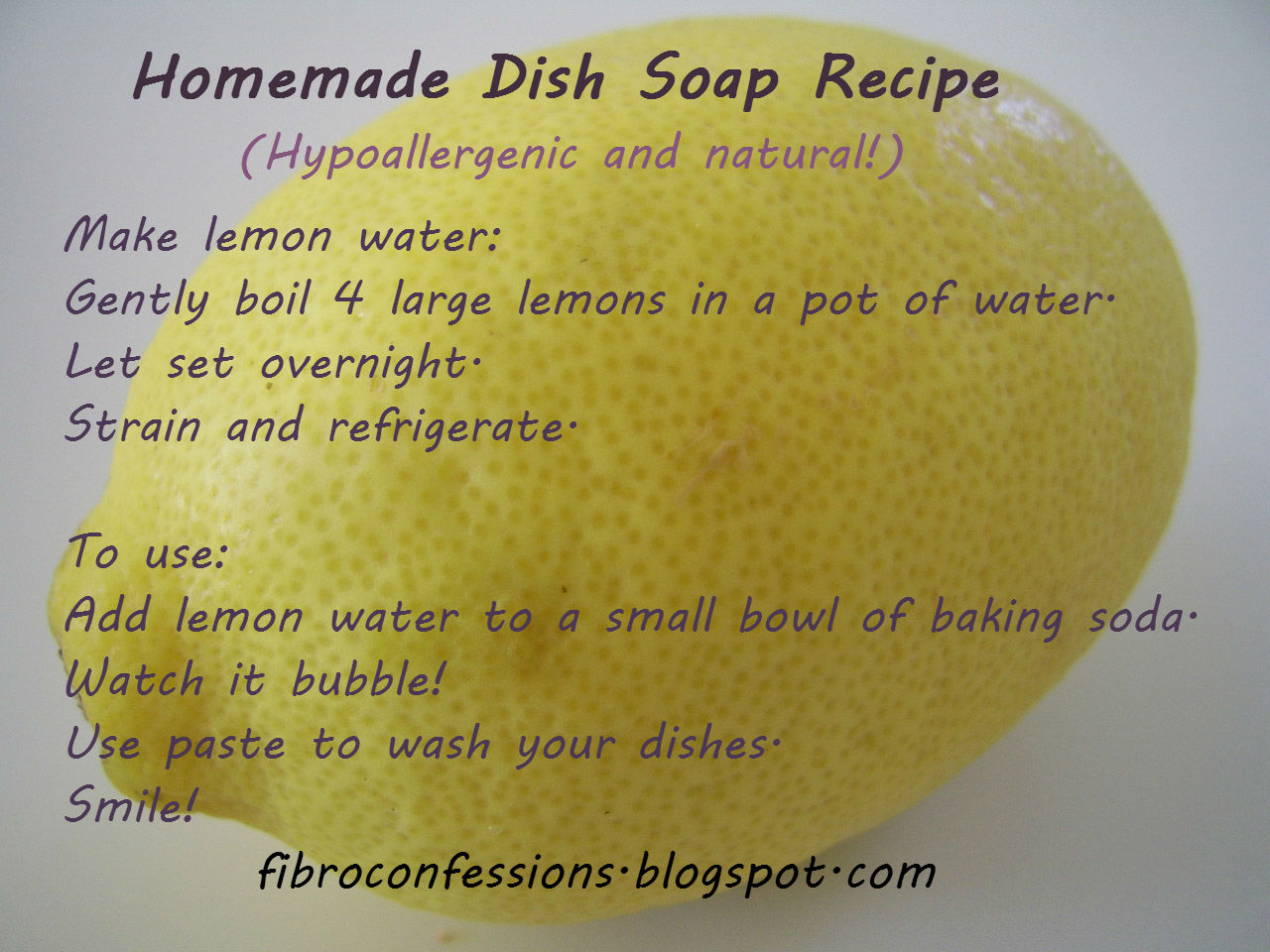 Fibroconfessions Lemon Water and Baking Soda My Dish Soap!