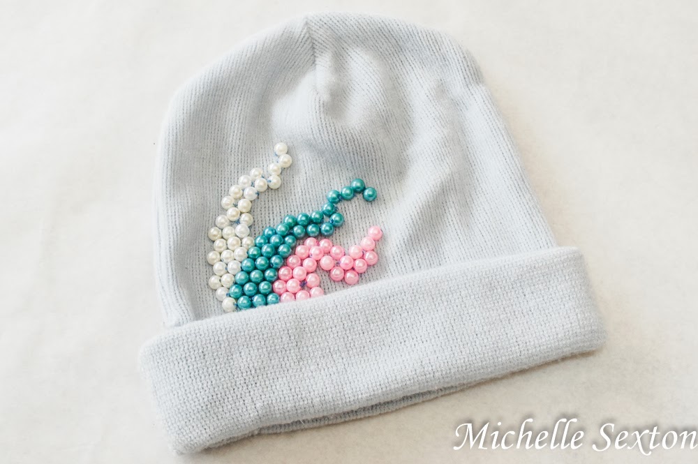 Upcycle a beanie by adding beads - click through and find out more