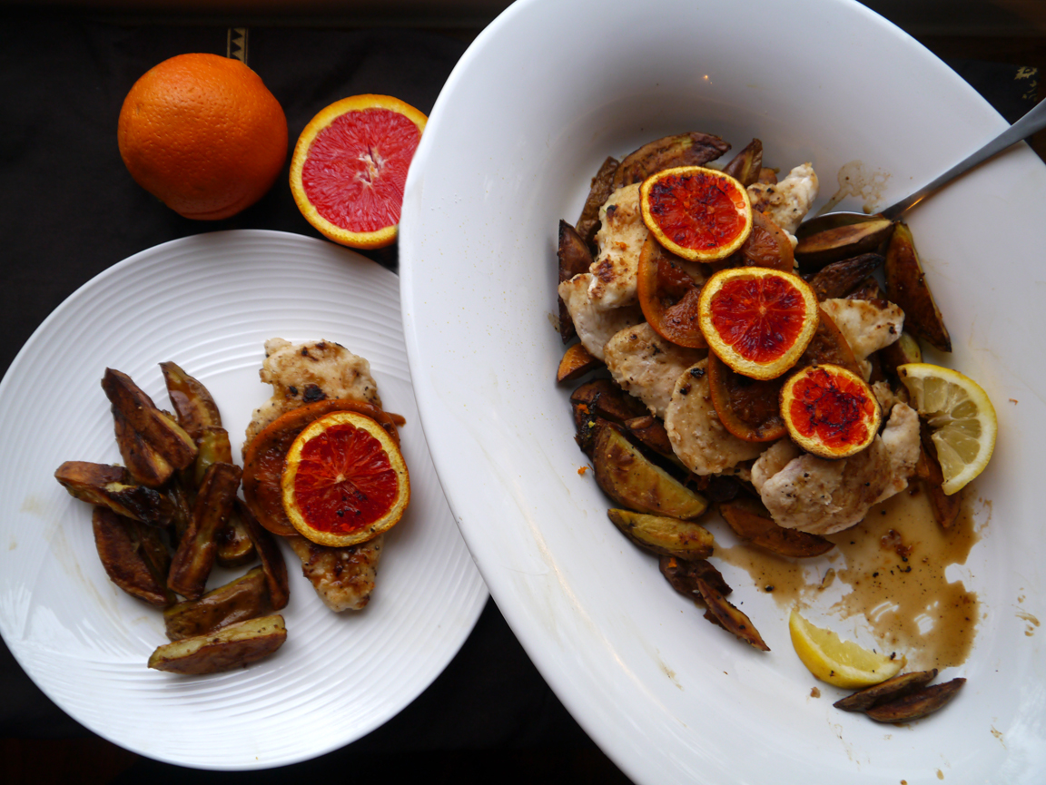 Great South Bay Blood Orange Pale Ale Chicken with Lemon Roasted