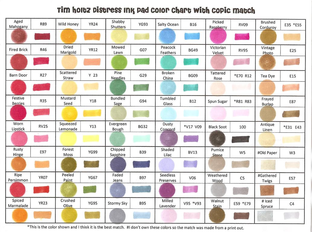 Copic Chart Printable