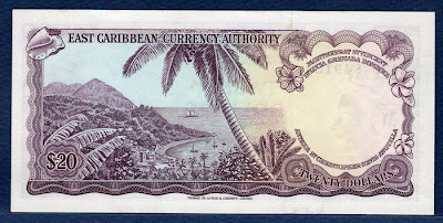 East Caribbean banknotes paper money 20 Dollars bill