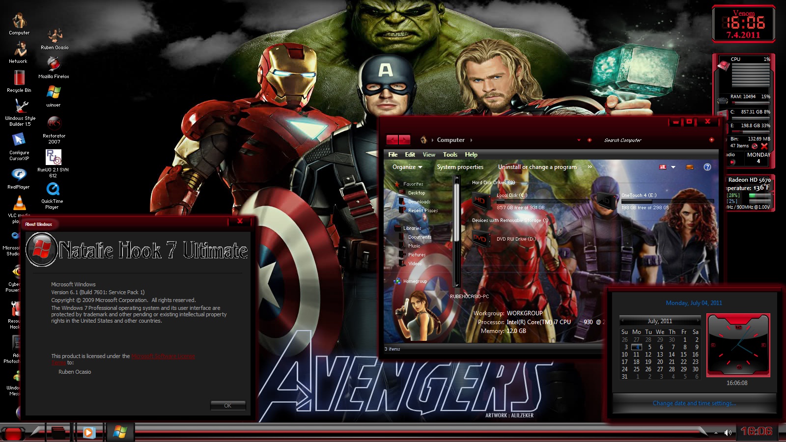 [Setup] Windows 7 Avengers Edition X64 + X86 full software Inew