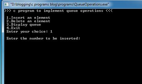 implementation of queue operations in c