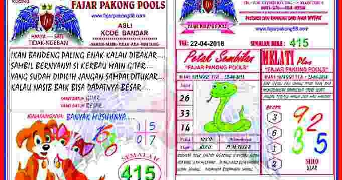 Ramalan Bocoran Syair Kode Fajar Pakong Pools 22 April 2018