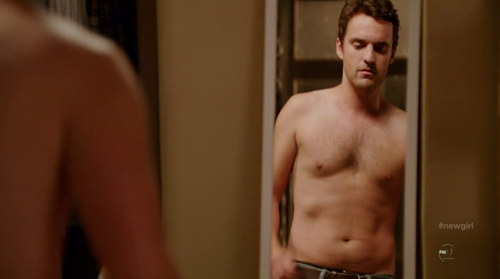 Jake Johnson is shirtless in the episode "Naked" of New Girl. 