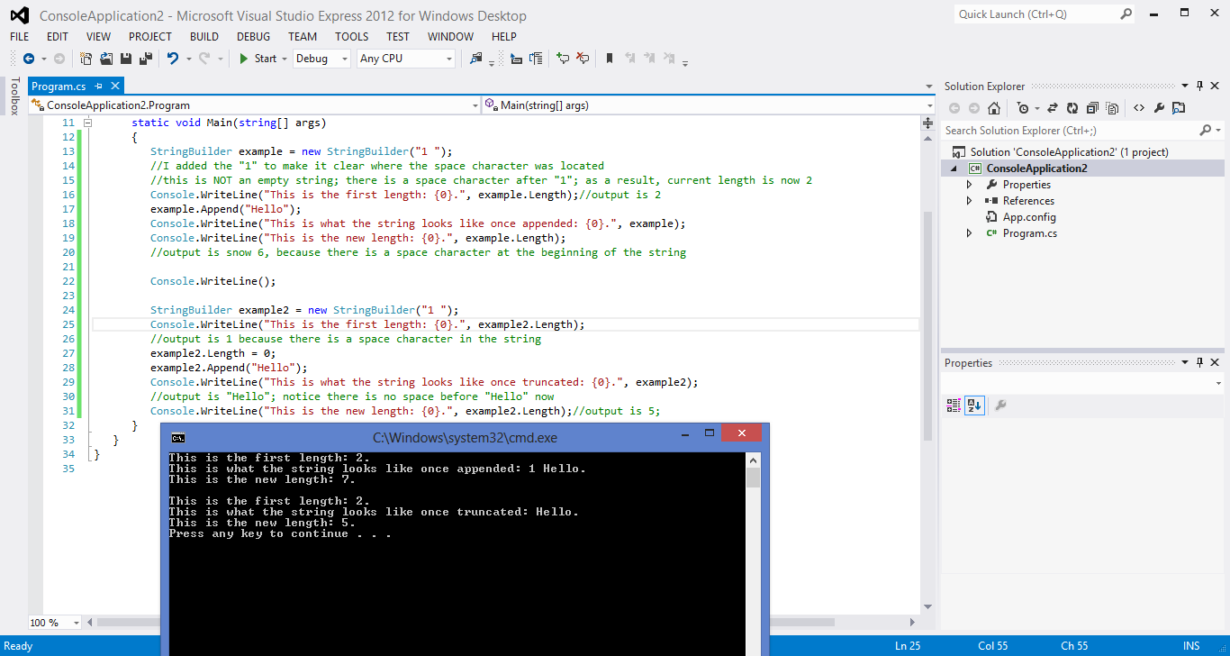A Student's View of Programming StringBuilder in C Tricky