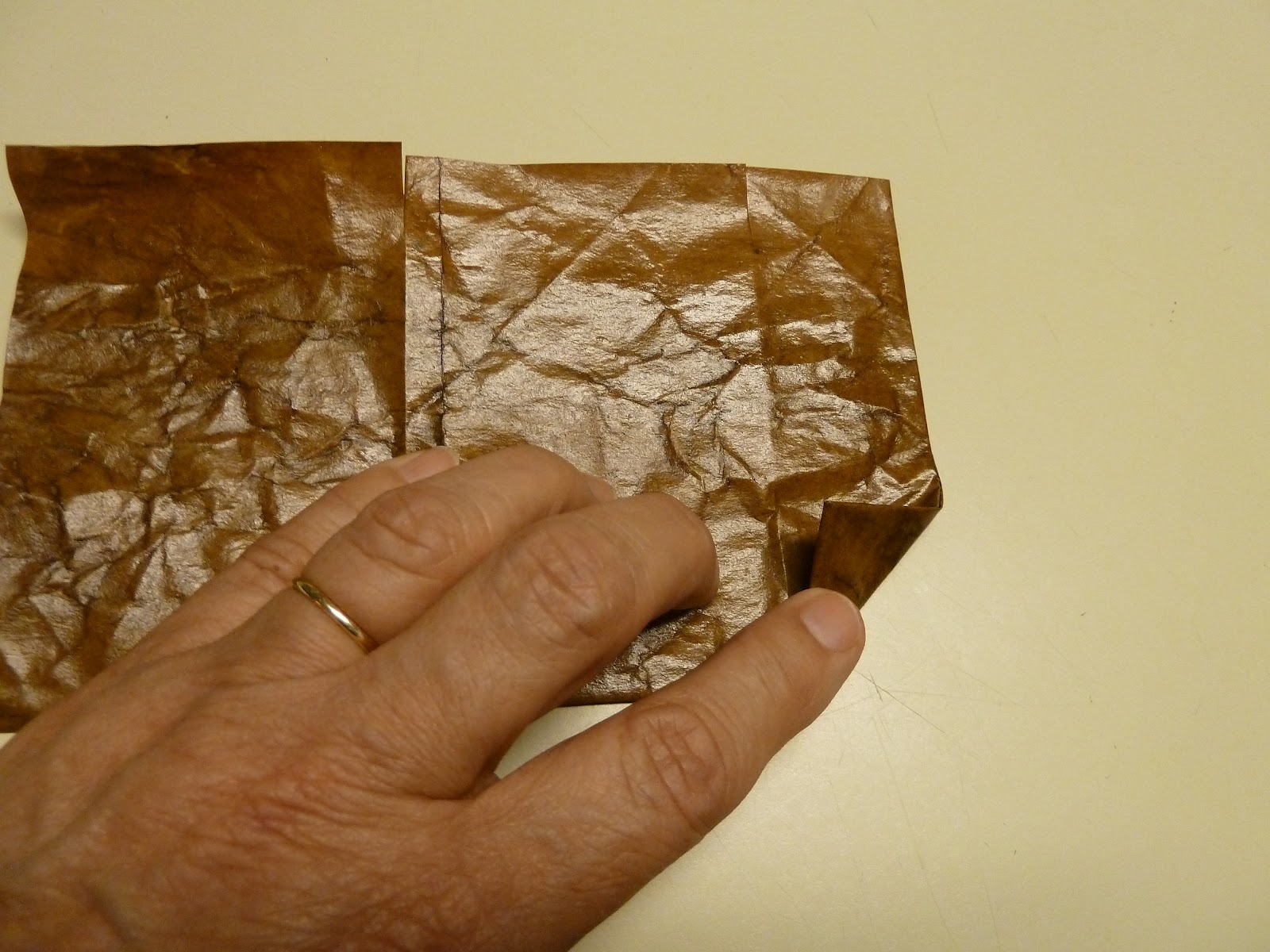 Make it easy crafts Leatherlike brown paper bag origami wallet