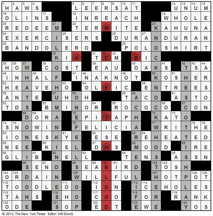 The New York Times Crossword in Gothic 02.02.14 — The Scottish Play