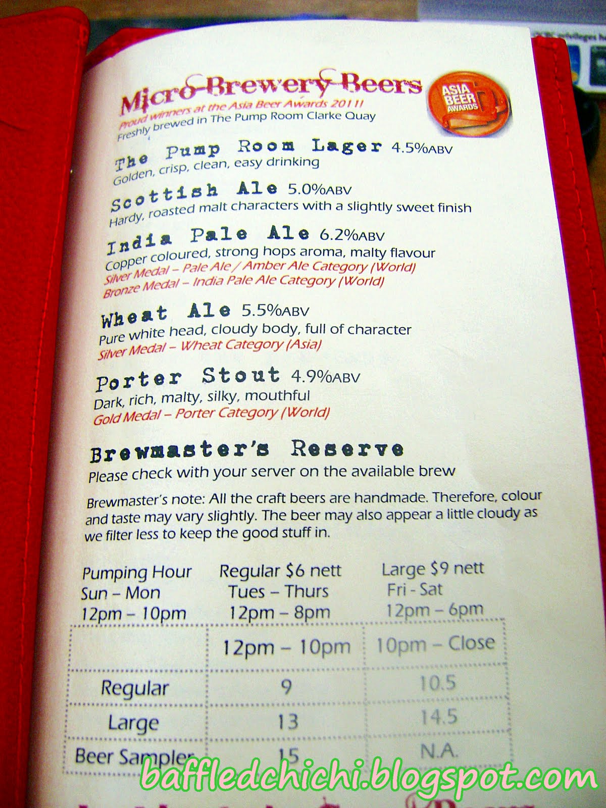 The Pump Room Microbrewery Clark Quay Singapore