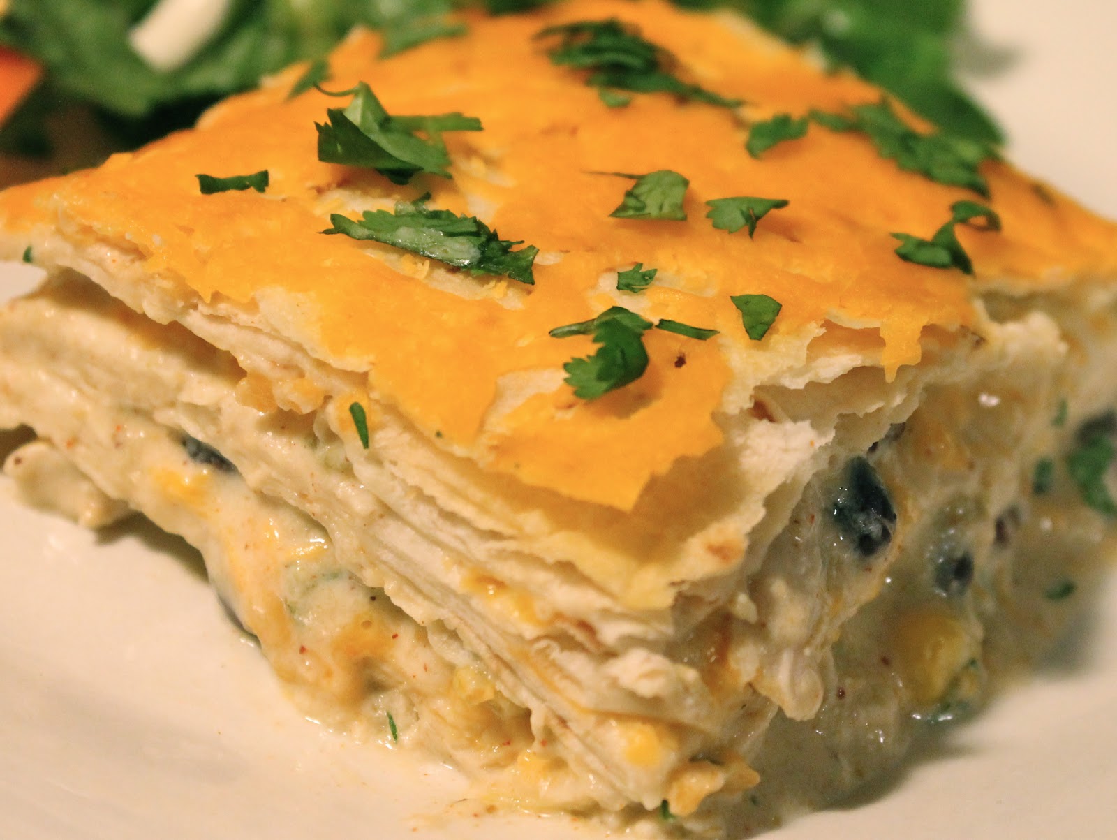 Cooking with Mandy Verde Chicken Mexican Lasagna