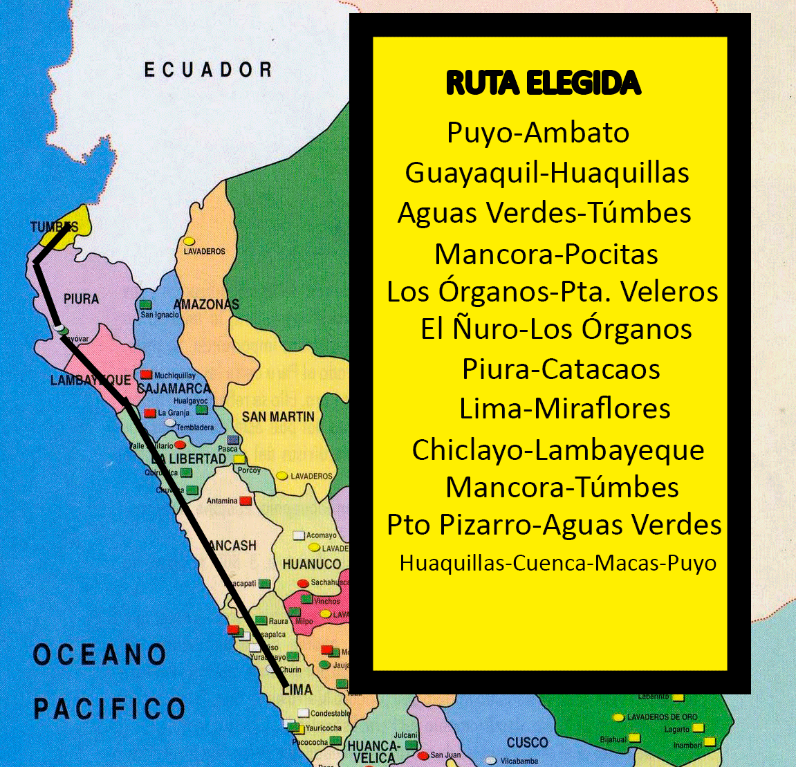 Mapa de la Ruta elegida