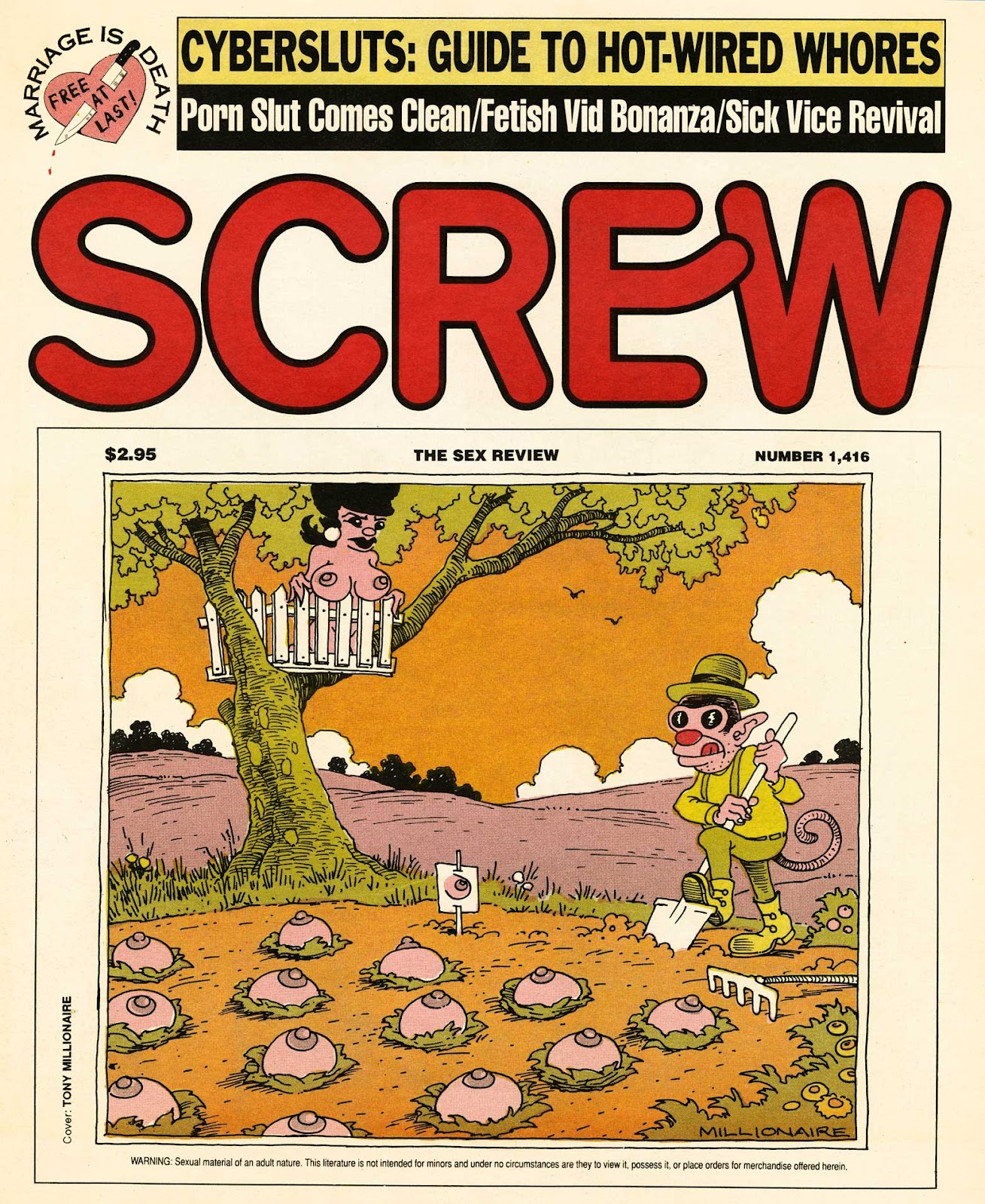SCREW Magazine Cover Art The SCREW Cover Art of Tony Millionaire