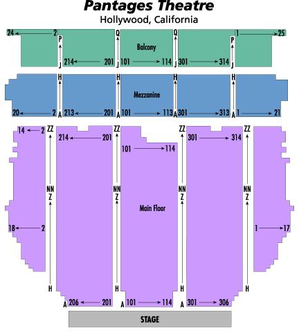 Pantages Los Angeles Seating Chart